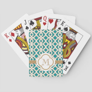 Jeu De Cartes Turquoise et or