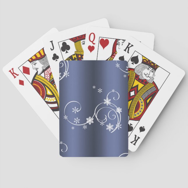 Jeu De Cartes Turquoise métallique, Fils blancs Noël (dos)
