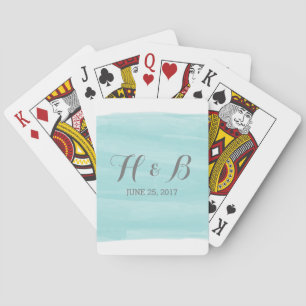 Jeu De Cartes Turquoise Watercolor Mariage Jouer aux cartes