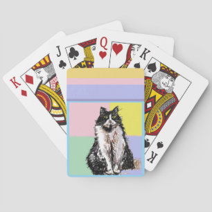 Jeu De Cartes Tuxedo Chat Pastel Couleurs Rose Girls Nom