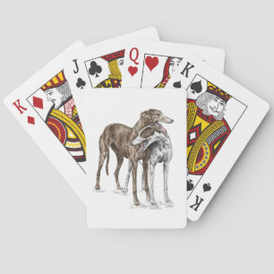 Jeu De Cartes Two Greyhound Friends Dog Art