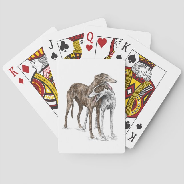Jeu De Cartes Two Greyhound Friends Dog Art (dos)