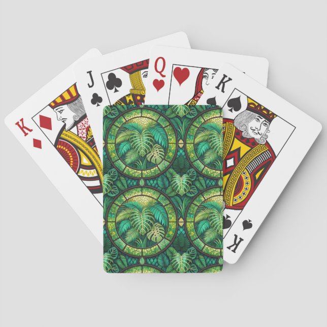 Jeu De Cartes Two images of playing cards with tropical  (dos)