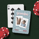 Jeu De Cartes Two of a Kind | Grandpa & Child Photo<br><div class="desc">Create a sweet and unforgettable gift this Father's Day, Grandparents Day, birthday, or holiday with these custom playing cards for a card-loving Grandpa! Design features an ace of clubs and ace of hearts with photos inside; customize with photos of grandpa and his grandson or granddaughter. "Grandpa, we're two of a...</div>