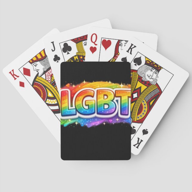 Jeu De Cartes Typographie arc-en-ciel LGBT (dos)