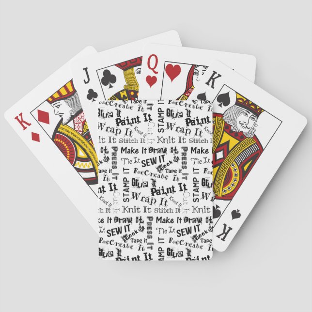 Jeu De Cartes Typographie artisanale blanche (dos)