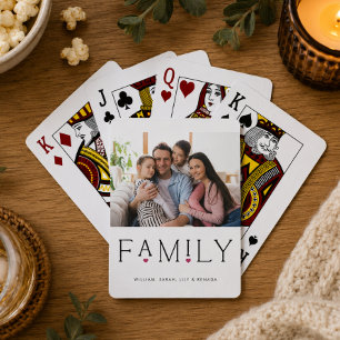 Jeu De Cartes Typographie de cœur de famille Photo blanche