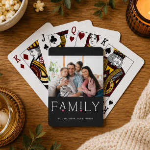 Jeu De Cartes Typographie de cœur de famille Photo Noir