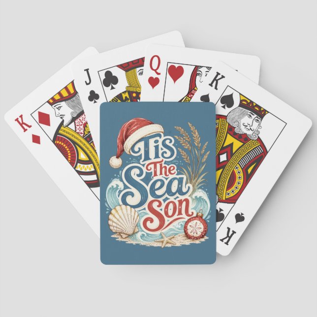 Jeu De Cartes Typographie de Noël Côtière C'est la Saison de la  (dos)