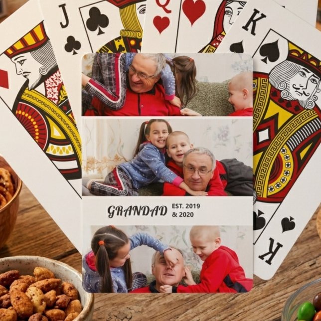 Jeu De Cartes Typographie Gras 3 Photo Grand-père Établie (Créateur téléchargé)