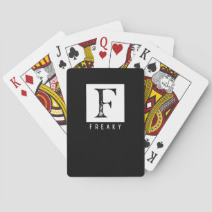 Jeu De Cartes Typographie Gras Audacieux Design Noir et Blanc