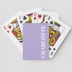 Jeu De Cartes Typographie Gras Nom Personnalisé Simple Violet Mi