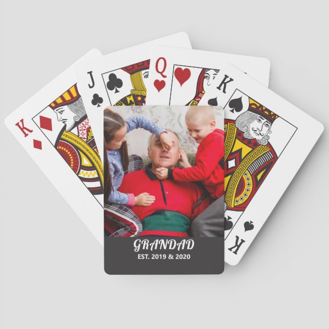 Jeu De Cartes Typographie Gras Photo Papi Établie (dos)