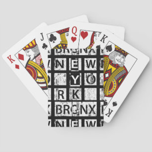 Jeu De Cartes Typographie grunge de Bronx New York  