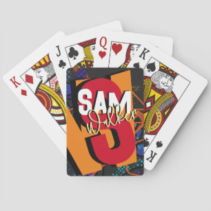 Jeu De Cartes Typographie moderne colorée Nom et initiales