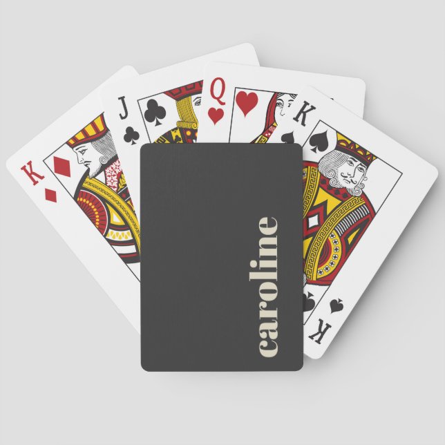 Jeu De Cartes Typographie moderne en gras Monogramme Nom (dos)