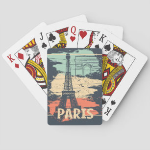 Jeu De Cartes Typographie parisienne : affiche Eiffel abstraite.