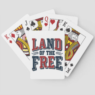 Jeu De Cartes Typographie Patriotique Vintage Terre de Liberté