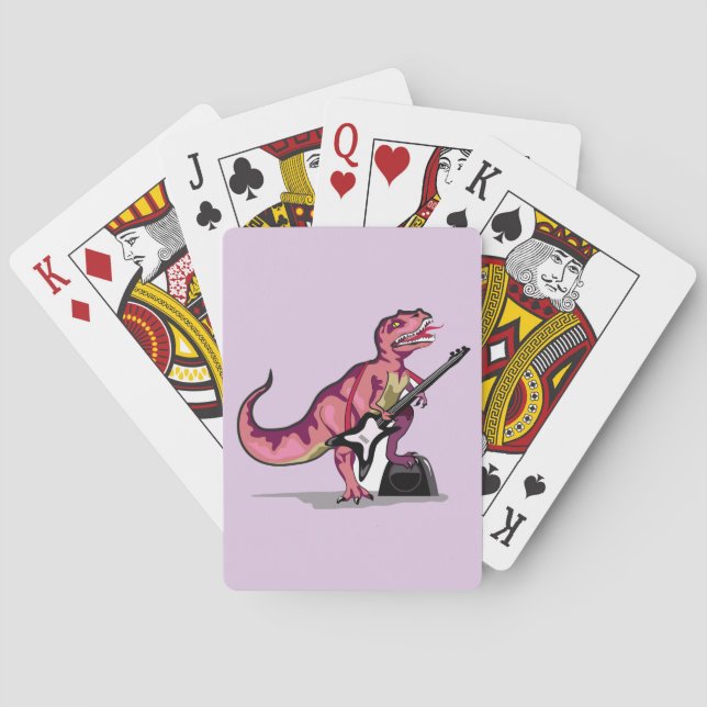 Jeu De Cartes Tyrannosaurus Rex Jouant La Guitare. (dos)