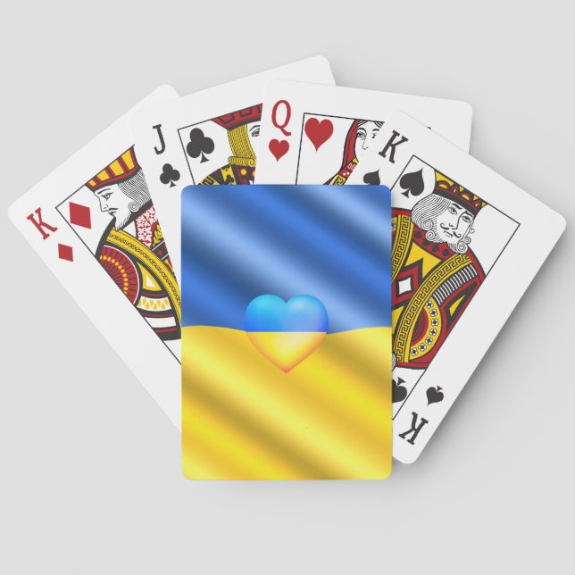 Jeu De Cartes Ukraine - Soutien - Liberté Paix - drapeau ukraini (dos)