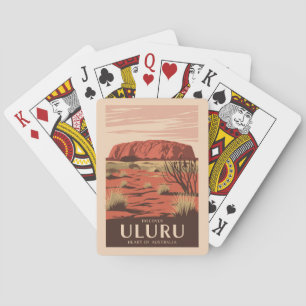 Jeu De Cartes Uluru Australia Travel Art Vintage