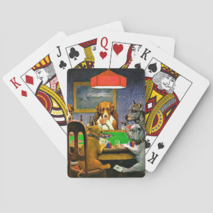 Jeu De Cartes Un ami dans le besoin, chiens jouant au poker,