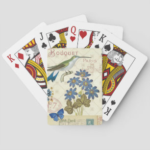 Jeu De Cartes Un bouquet des fleurs, des oiseaux et des