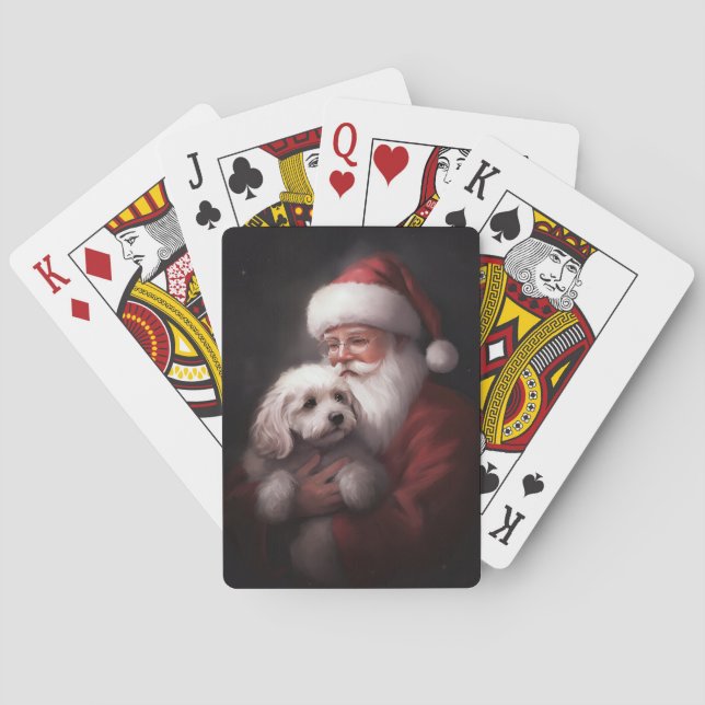 Jeu De Cartes Un caniche au Père Noël Festif (dos)