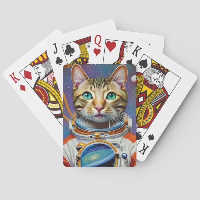 Jeu De Cartes Un chat astronaute dans l'espace (dos)