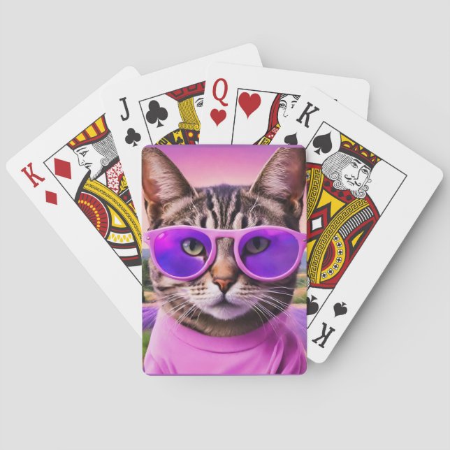 Jeu De Cartes Un chat jazzy en lavande (dos)