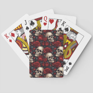 Jeu De Cartes Un crâne et une série Rose 10