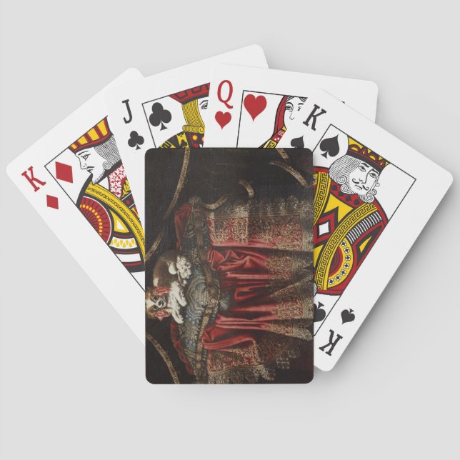 Jeu De Cartes Un épagneul assis sur un coussin brodé (dos)