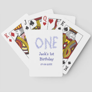 Jeu De Cartes Un garçon de parties scintillant bleu moderne 1er 