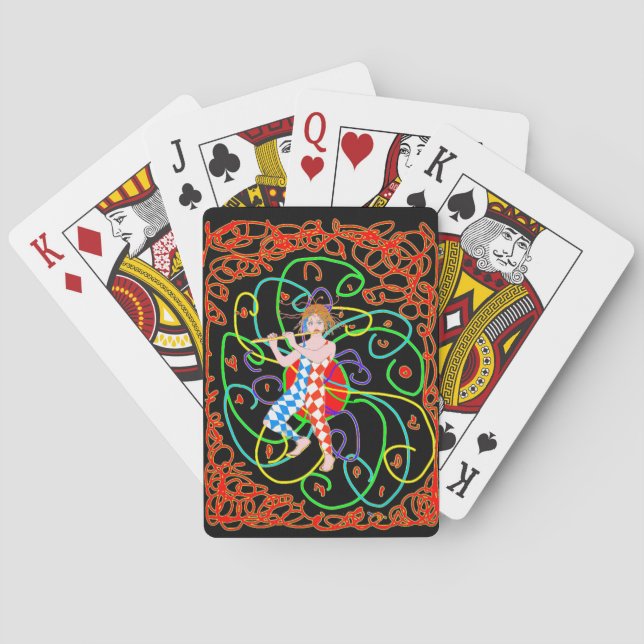 Jeu De Cartes Un joker jouant de la flûte (dos)
