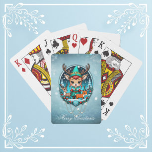 Jeu De Cartes Un joli personnage de dessin animé comme le renne