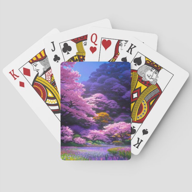Jeu De Cartes Un lotissement de jardin avec fleurs et cerise (dos)
