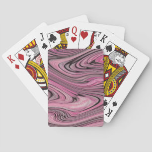 Jeu De Cartes Un motif de vague noir rose abstrait moderne