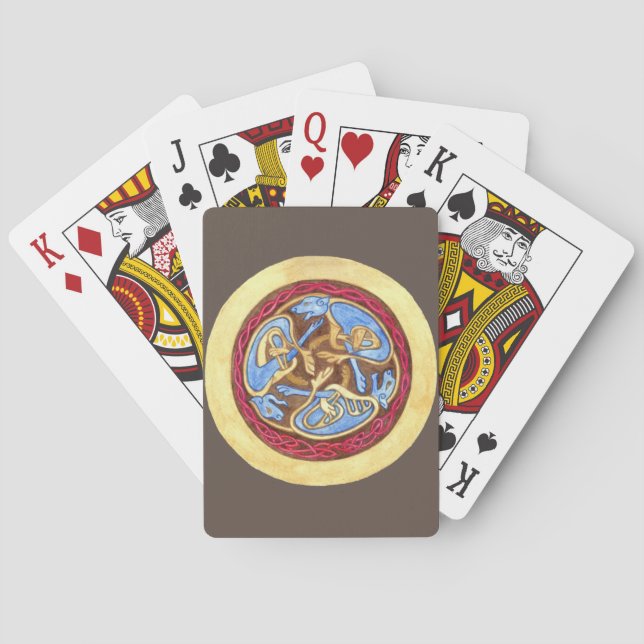Jeu De Cartes Un noeud sans fin avec des animaux (dos)