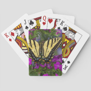 Jeu De Cartes Un papillon amiral sur des fleurs rose foncé
