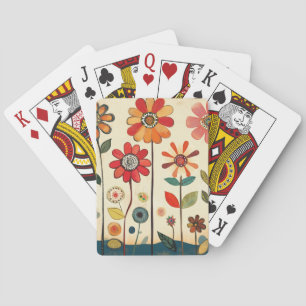 Jeu De Cartes Un parterre chaud de zinnias en terre cuite