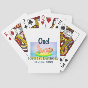 Jeu De Cartes Un premier anniversaire photo moderne ajouter nom 