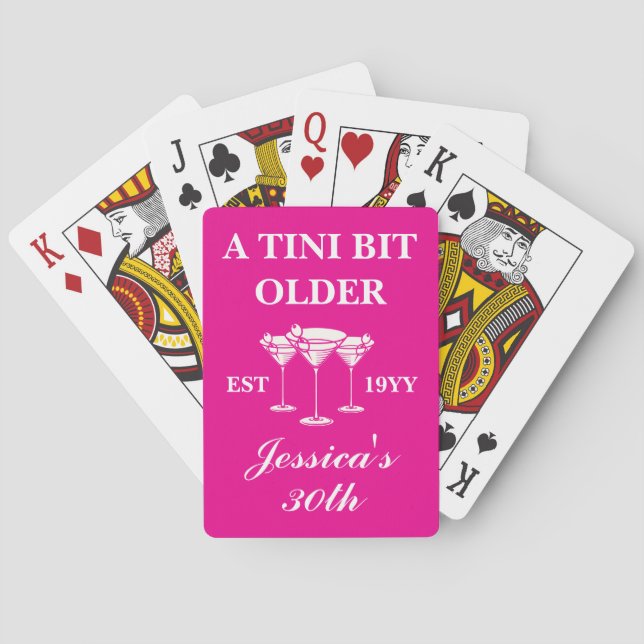 Jeu De Cartes Un Tini Un Peu Plus Ancien Martini Personnalisé An (dos)
