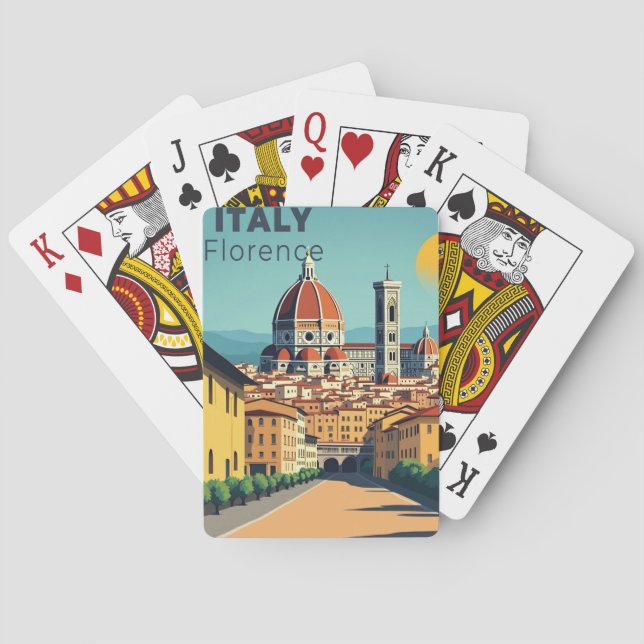 Jeu De Cartes Une affiche de voyage classique nostalgique – Flor (dos)