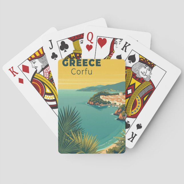 Jeu De Cartes Une affiche de voyage classique nostalgique – Grèc (dos)