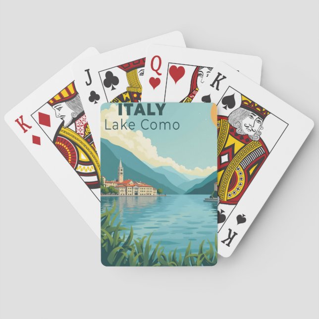 Jeu De Cartes Une affiche de voyage classique nostalgique – Lac  (dos)