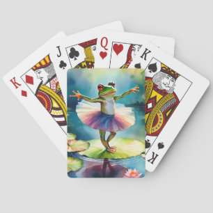 Jeu De Cartes Une ballerine de grenouille dansant sur une feuill
