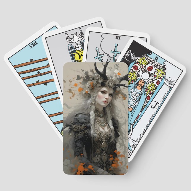 Jeu De Cartes Une déesse païenne avec des bois  (Verso)