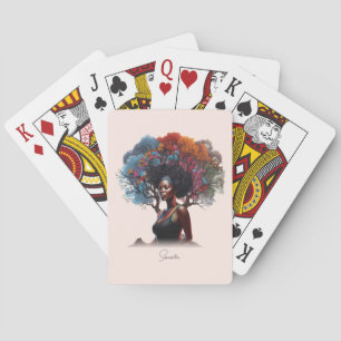 Jeu De Cartes Une femme afro-américaine aux cheveux arborés