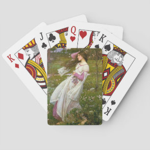 Jeu De Cartes Une femme ramasse des fleurs dans le vent
