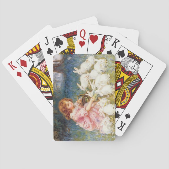 Jeu De Cartes Une fille nourrit les lapins (par Frederick Morgan (dos)